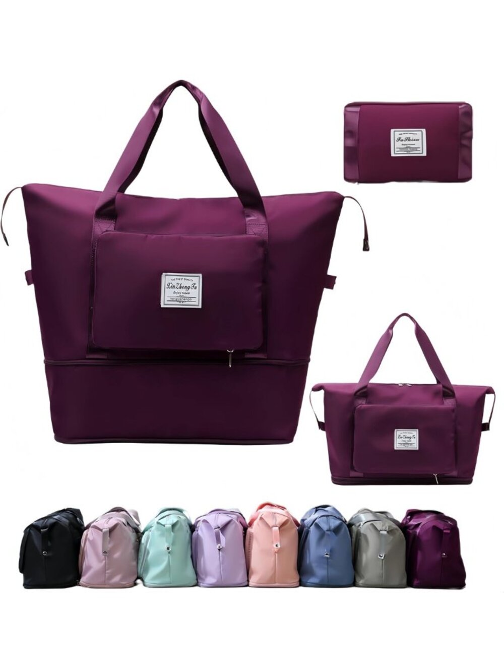 Large Capacity Foldable Travel Duffel Bag - Expandable, Lightweight, Wet/Dry